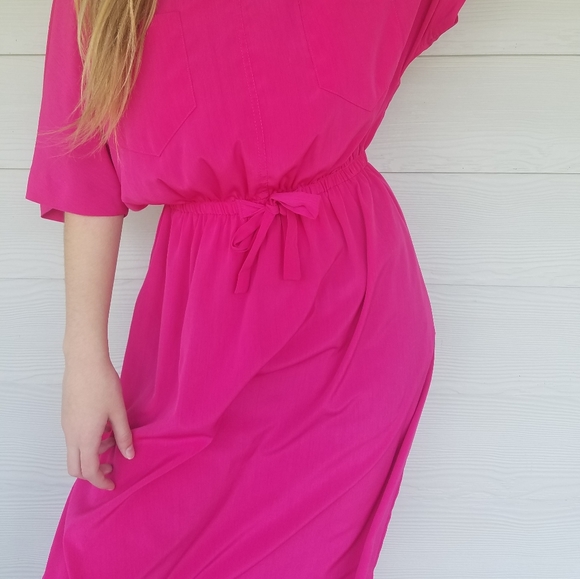 Vtg 1980s Glam Dress, Kimono Sleeves - Picture 11 of 16